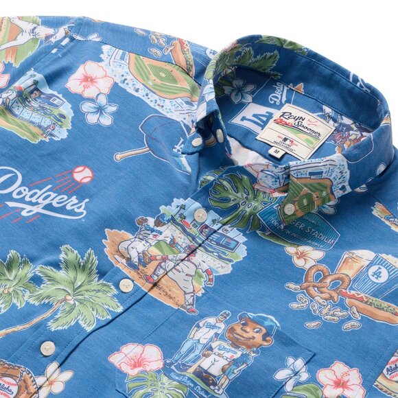 REYN Spooner MLB® LOS ANGELES DODGERS SCENIC PERFORMANCE BUTTON FRONT SHIRT - Picture 2 of 3